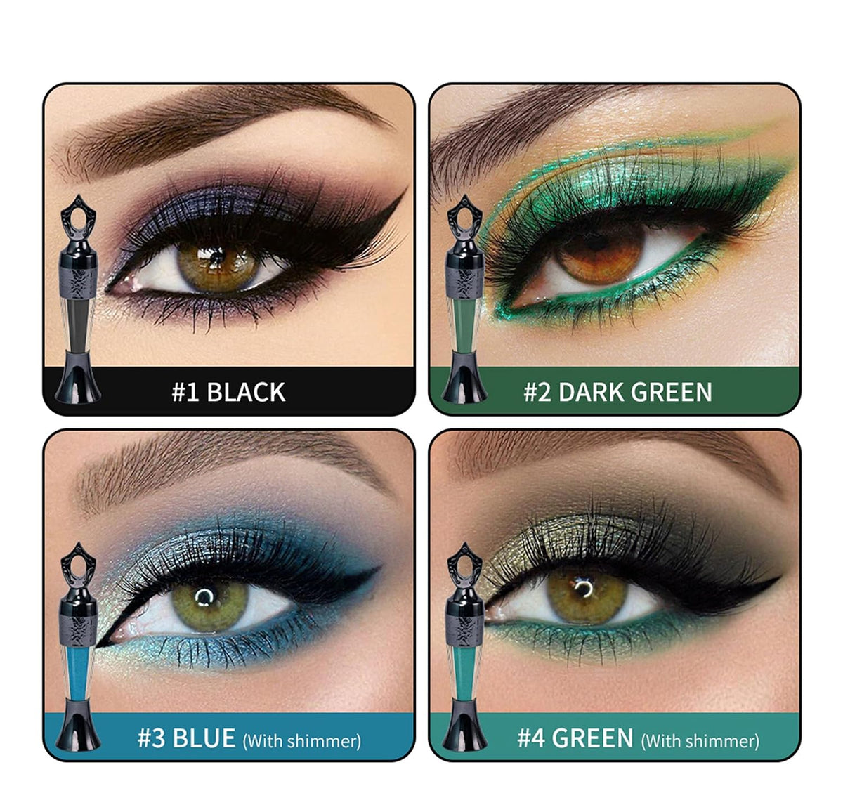 Powder Eyeliner, Multi-Use Eyeliner Powder Long-Wearing & Smudge-Proof Intense Color Easy to Apply, Gentle & Skin-Friendly Formula, Smoothly Outlines the Eye-Liner for Women, #01 Black