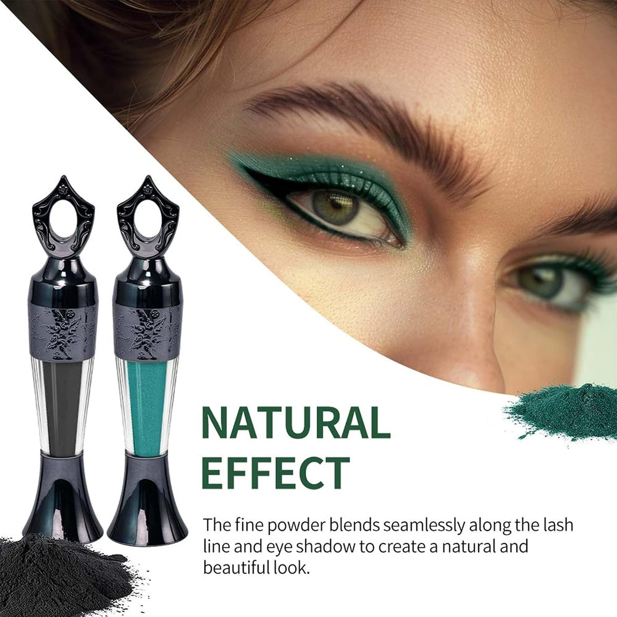 Powder Eyeliner, Multi-Use Eyeliner Powder Long-Wearing & Smudge-Proof Intense Color Easy to Apply, Gentle & Skin-Friendly Formula, Smoothly Outlines the Eye-Liner for Women, #01 Black
